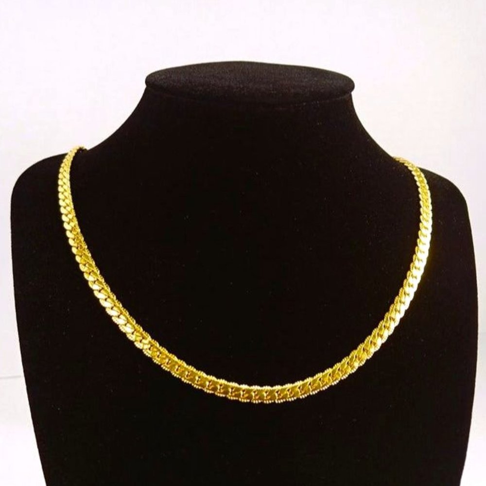 Mens 20" 18K Gold Wheat Chain Link Necklace Guys Woven 18 K Jewelry 20in NEW